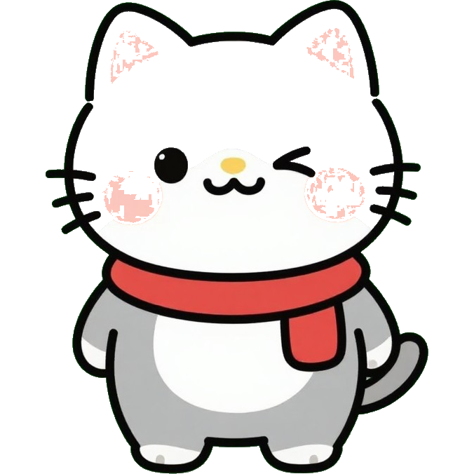 A smiling cartoon cat
